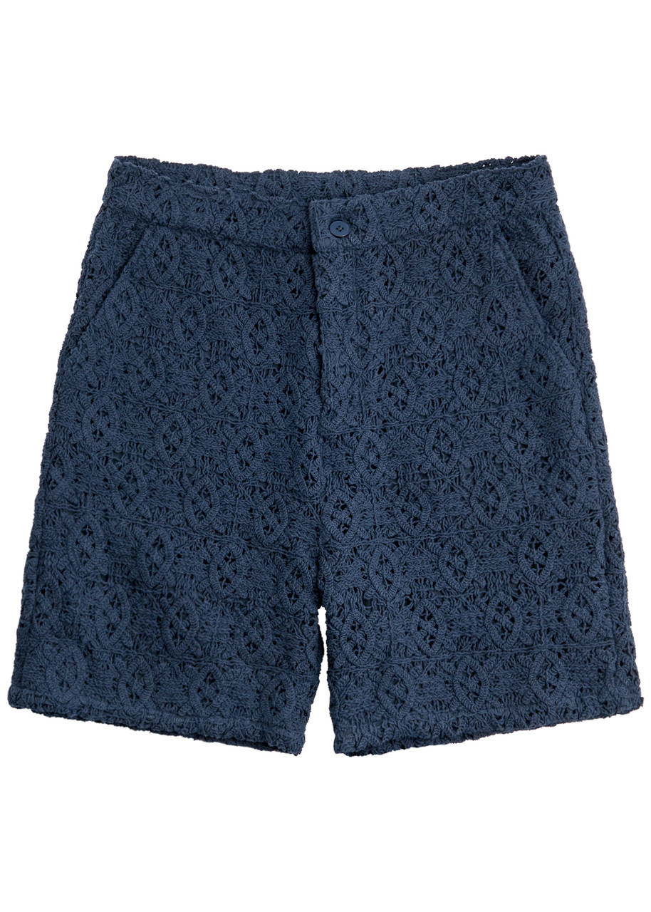 Daily Paper Shield Crochet-lace Shorts – Blue – M Daily Paper Shield Crochet-lace Shorts – Blue – M