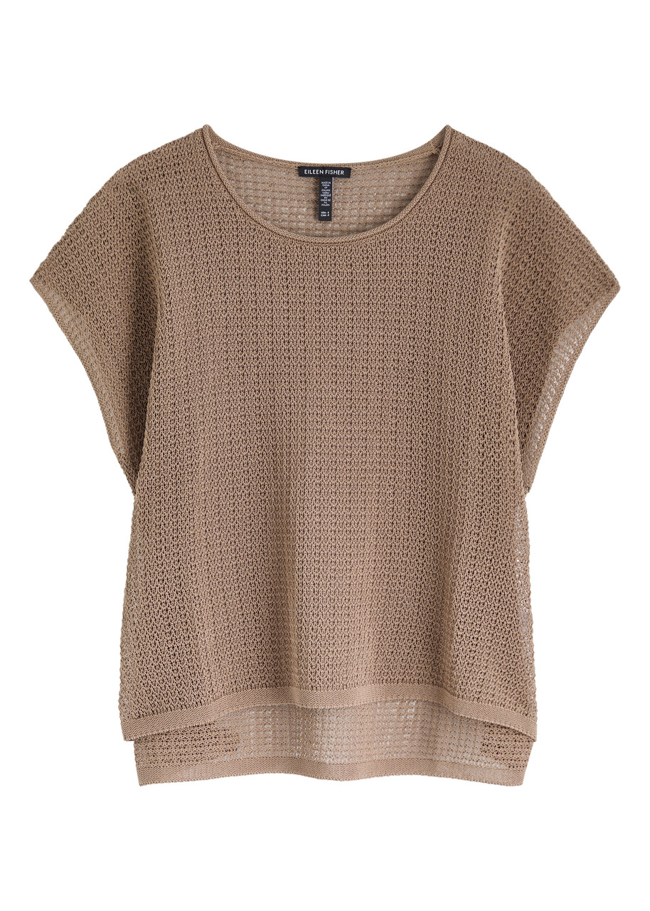 Eileen Fisher Open-knit Cotton top - Brown - S (UK 10-12 / M)