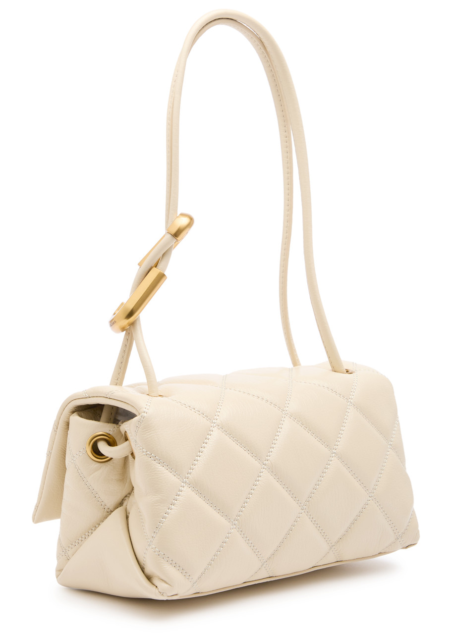 Marc Jacobs The Dual Mini Leather Shoulder Bag In White