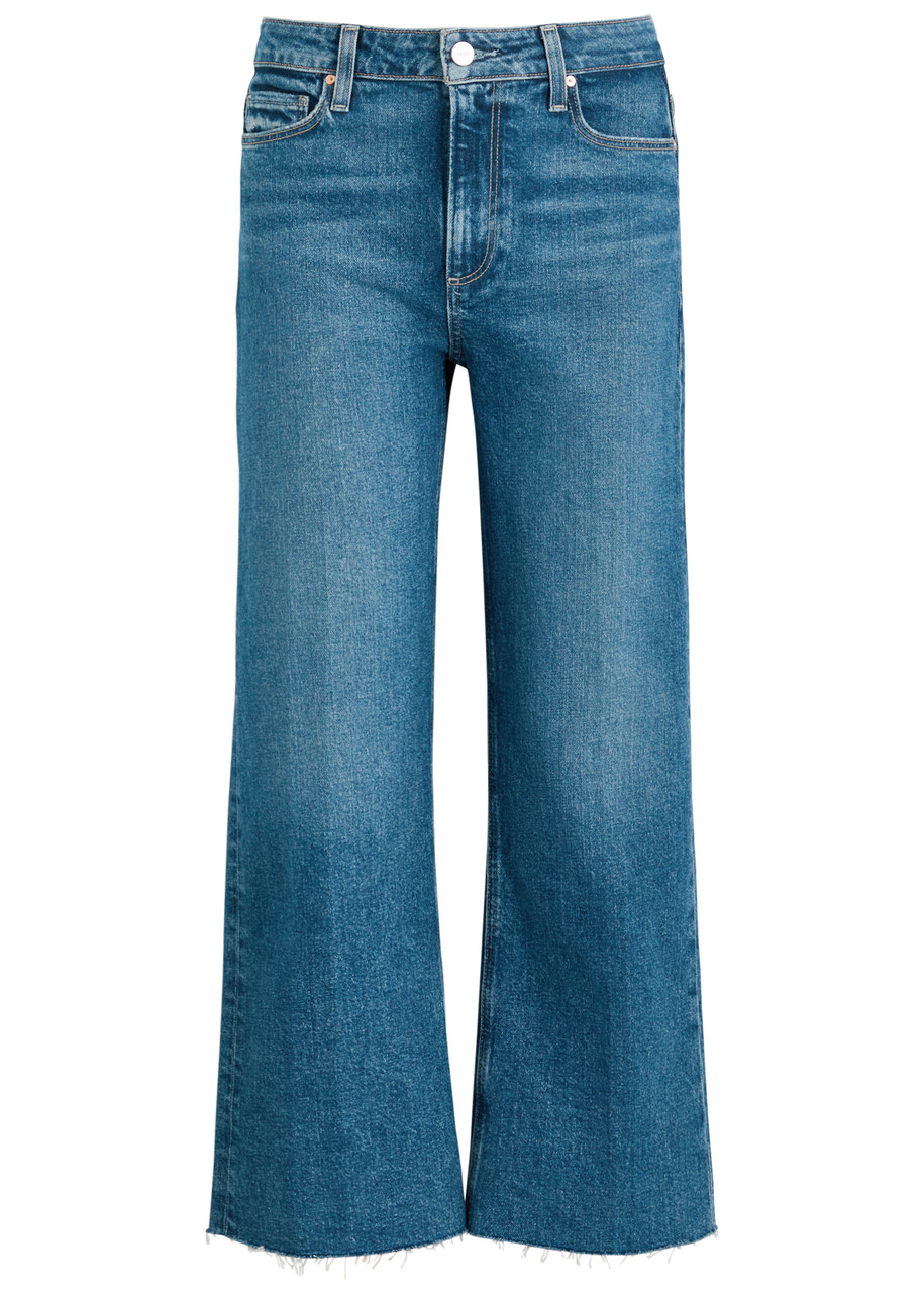 Paige Leenah Cropped Wide-leg Jeans In Blue