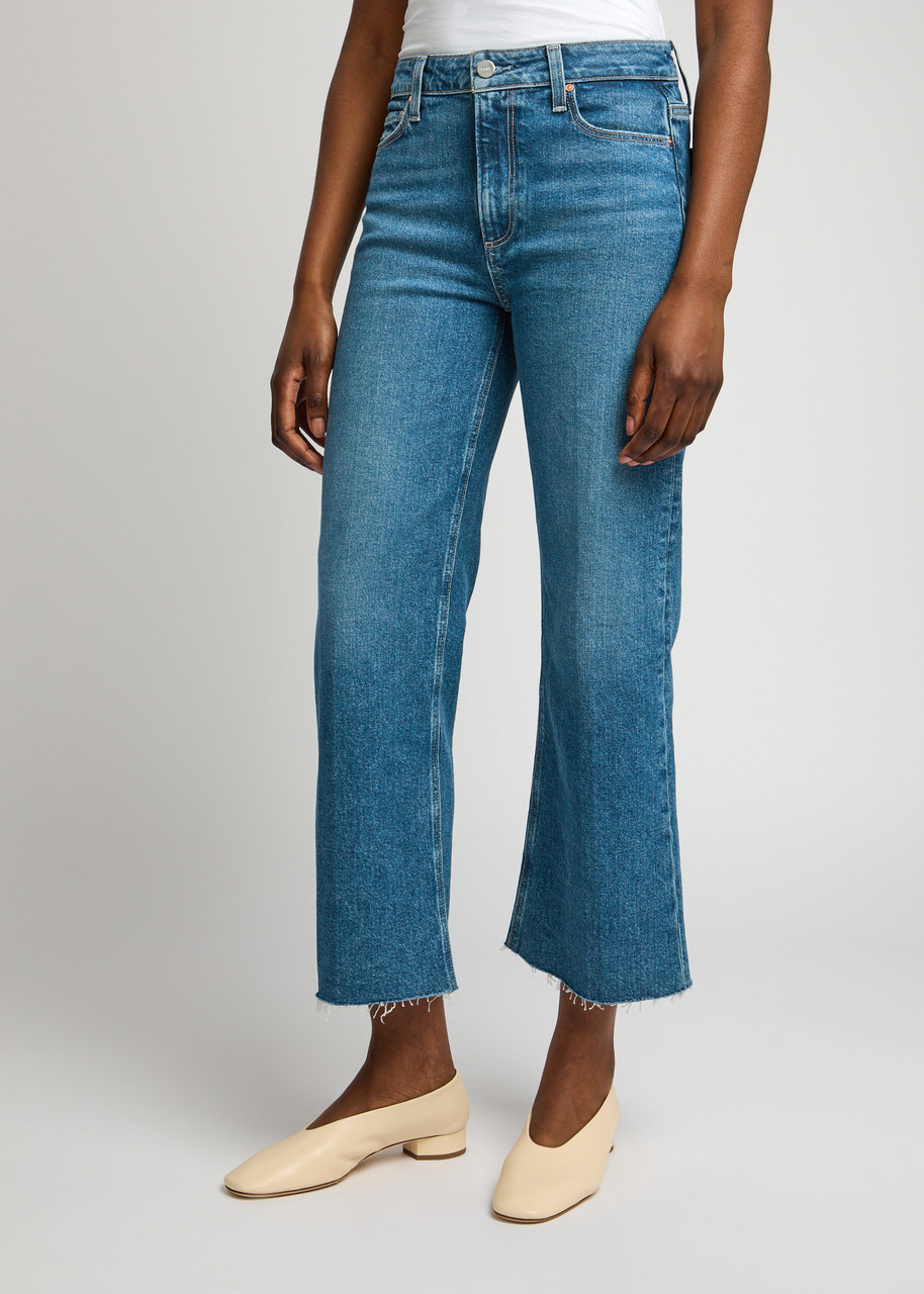 Paige Leenah Cropped Wide-leg Jeans In Blue