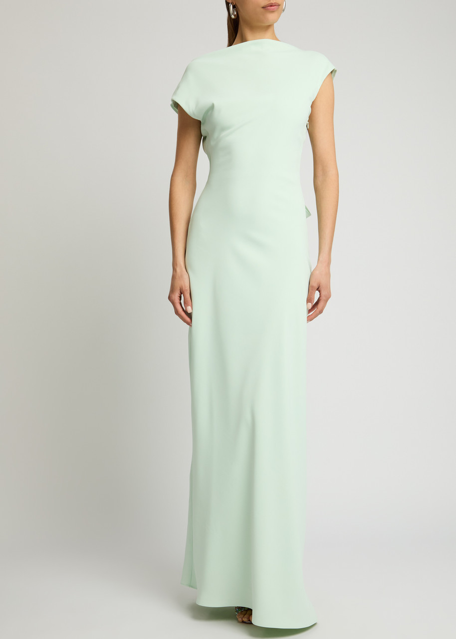 Odd Muse Drape Back Twill Maxi Dress In Mint