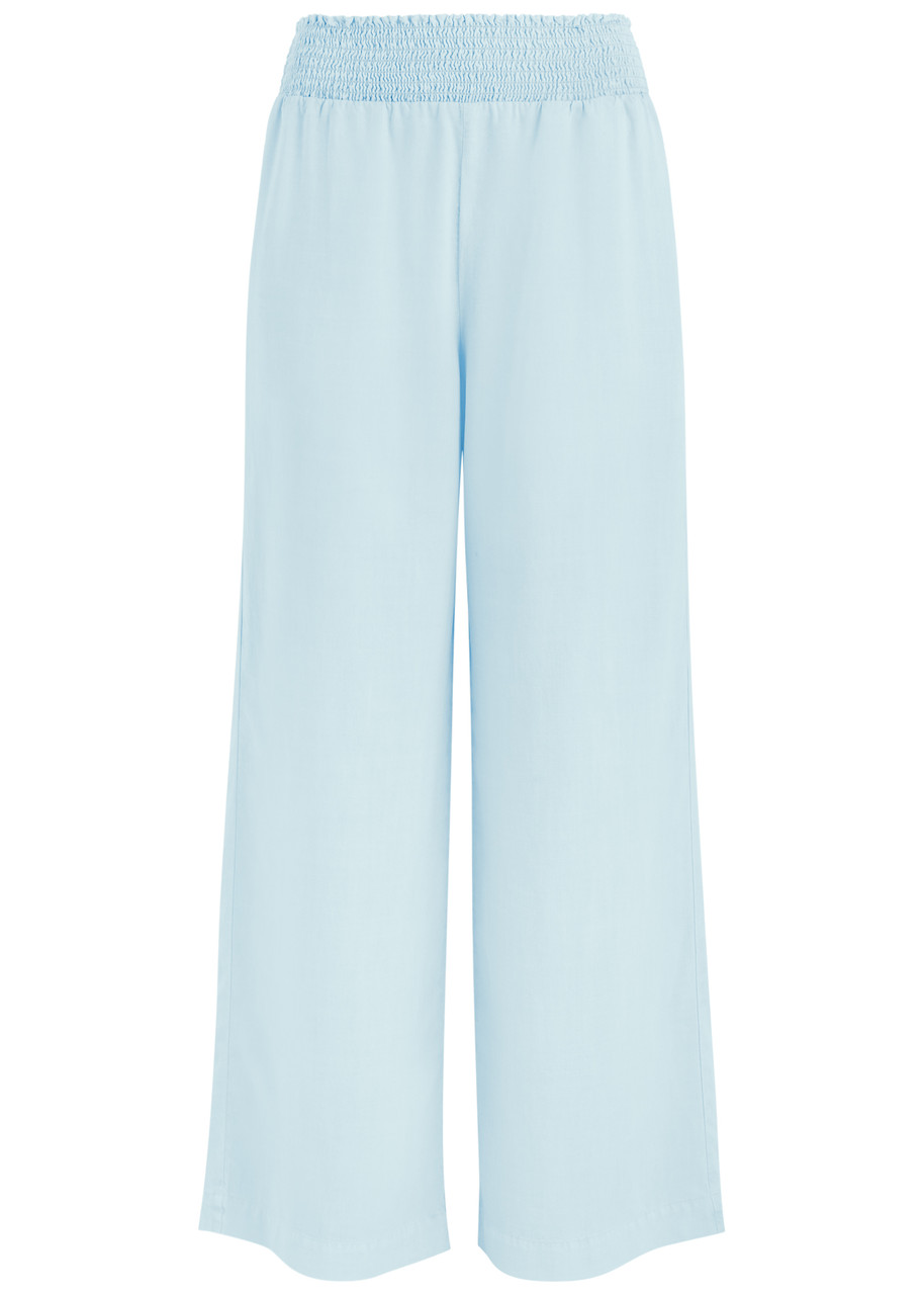 Bella Dahl Wide-leg Woven Trousers In Light Blue