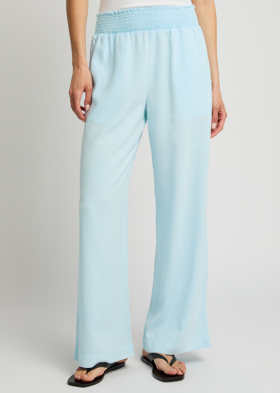 Bella Dahl Wide-leg Woven Trousers In Light Blue
