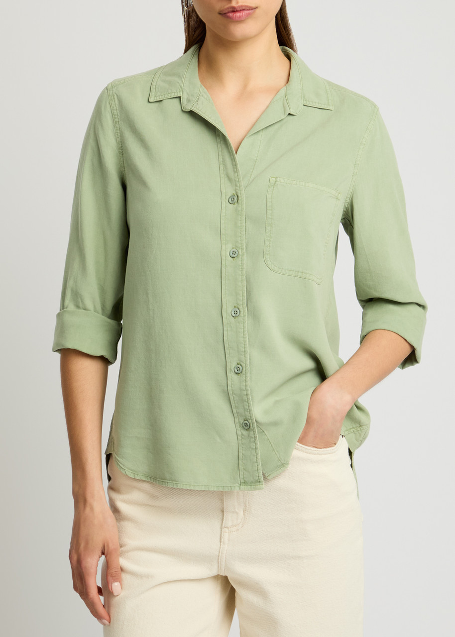 Bella Dahl Tencel Shirt In Khaki