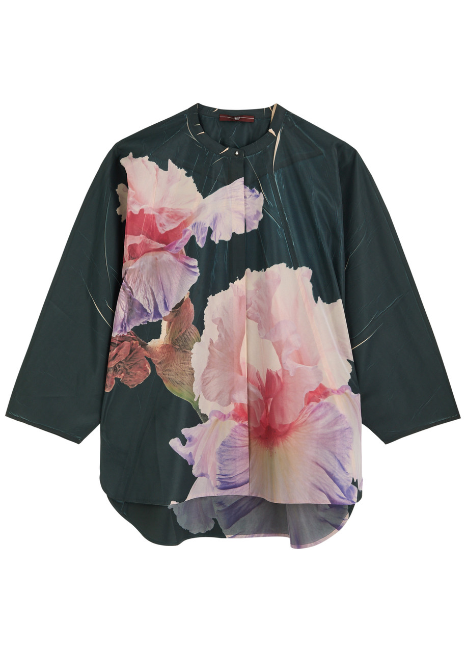 High Printed Satin Blouse - Multicoloured 1 - 44 (UK12 / M)