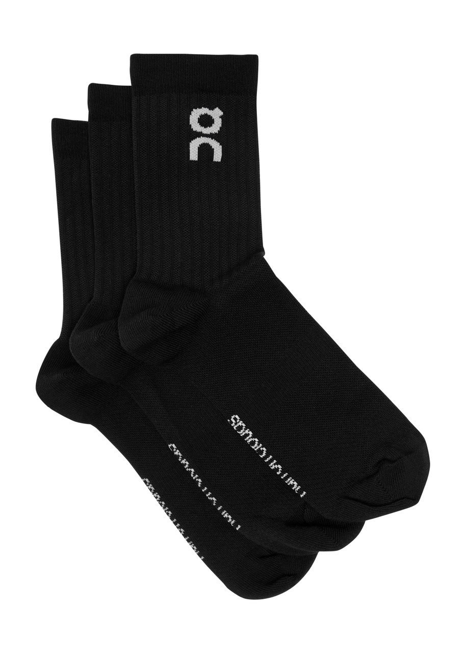 ON Logo Cotton-blend Socks - set of Three - Black - L