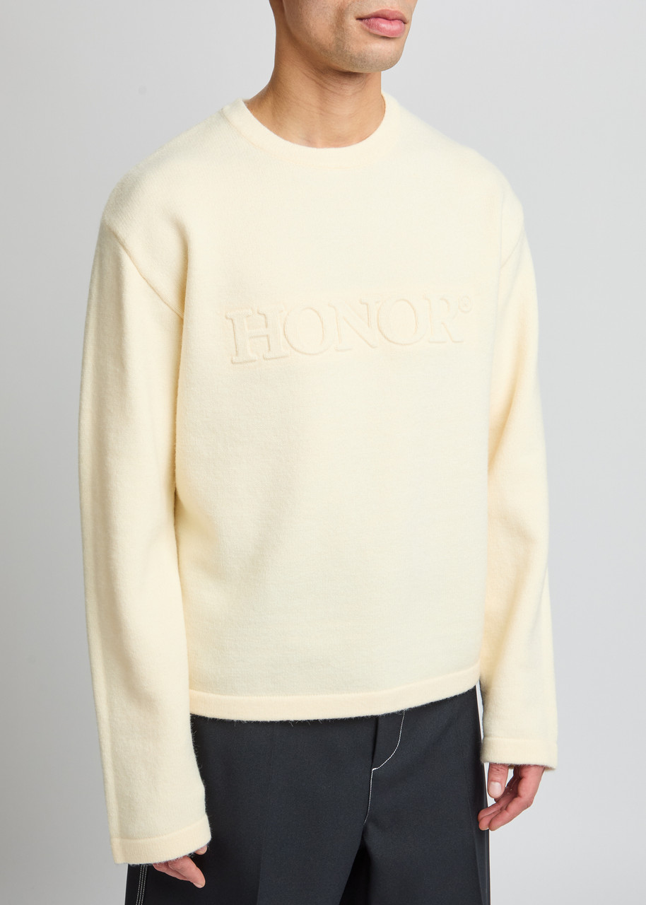  Honor The Gift Logo-embossed Knitted Jumper - Cream - S 