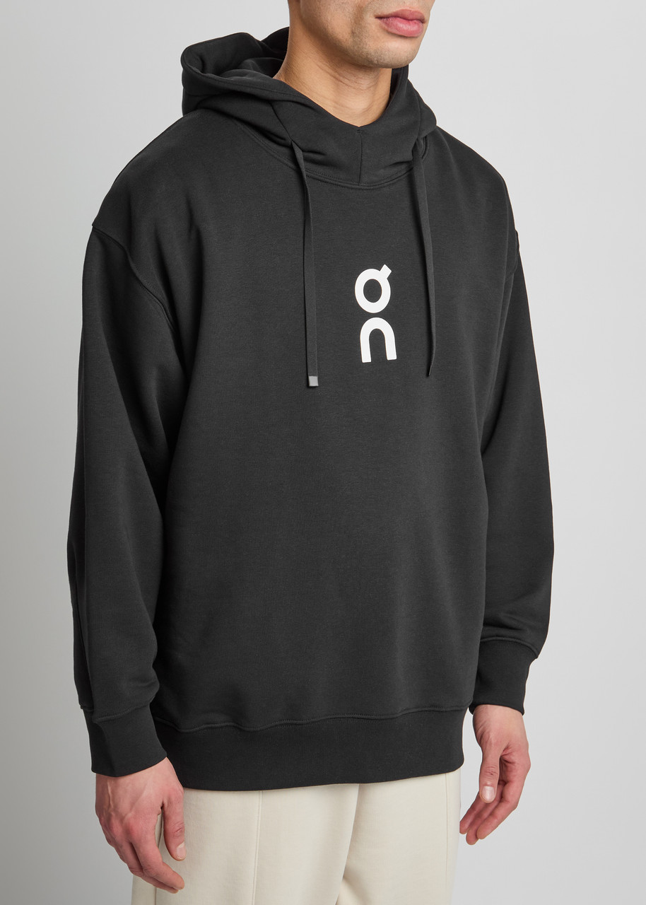 On Club Logo Cott-blend Hooded Sweatshirt In Black