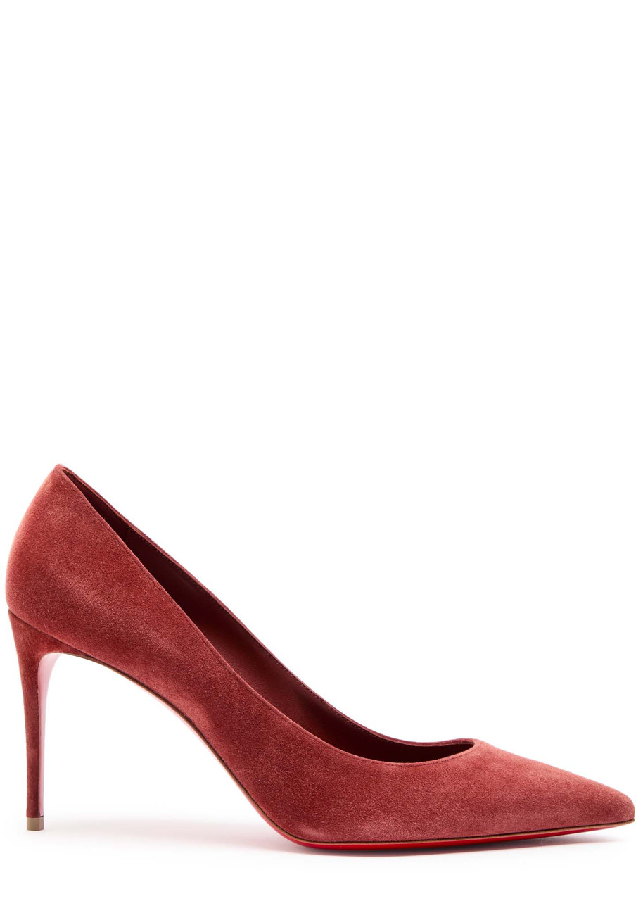Christian Louboutin Kate 85 Suede Pumps - Dark Red