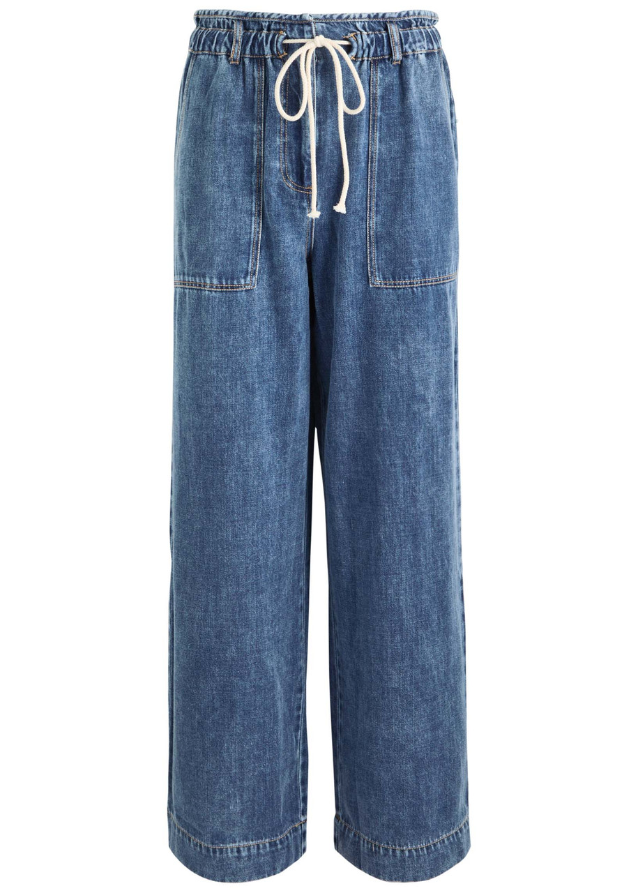 Rails Womens Ryan Wide-leg Denim-blend Trousers Classic Blue Xs In Indigo