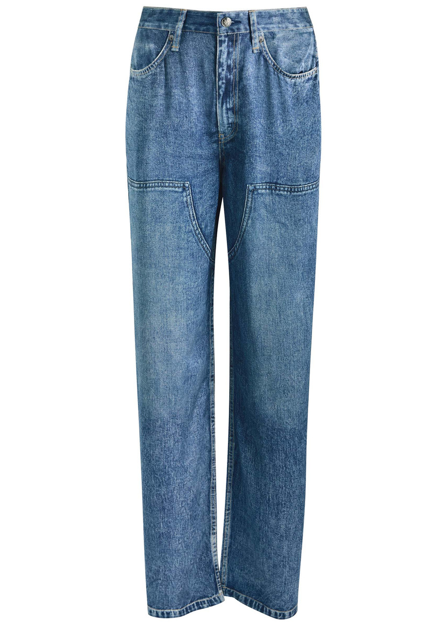 Rag & Bone Miramir Logan Jeans-print Satin Trousers
