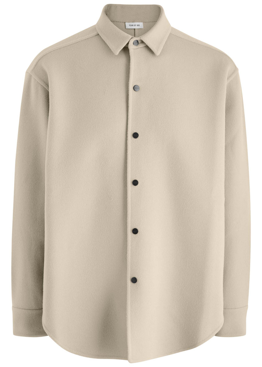 Fear Of God Beige Wool Cashmere Overshirt In Beige