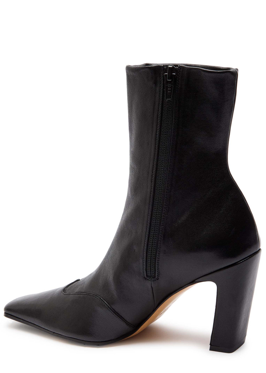 Khaite Dallas Leather Ankle Boots In Black