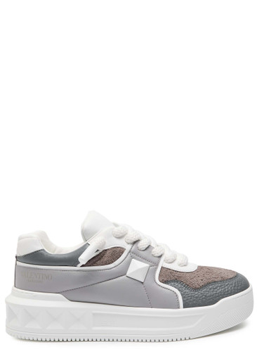 VALENTINO GARAVANI One Stud panelled leather sneakers | Harvey Nichols