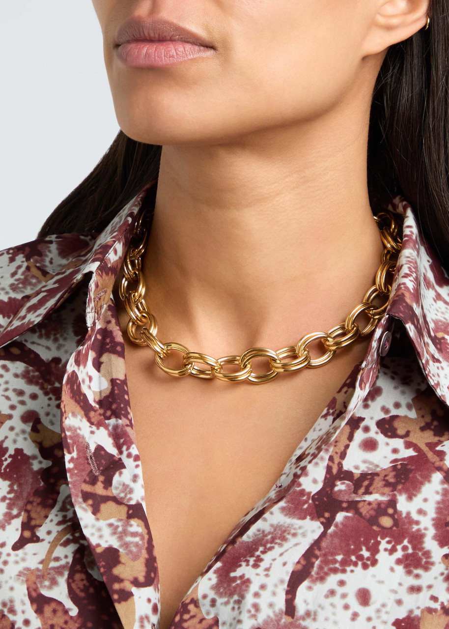 Anisa Sojka The Juliet Interlocking 18kt Gold-plated Chain Necklace In Gold