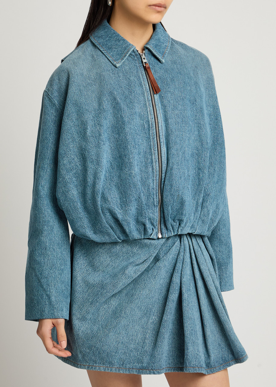  Loewe Gathered Denim Jacket - Indigo - 36 (uk8 / S) 