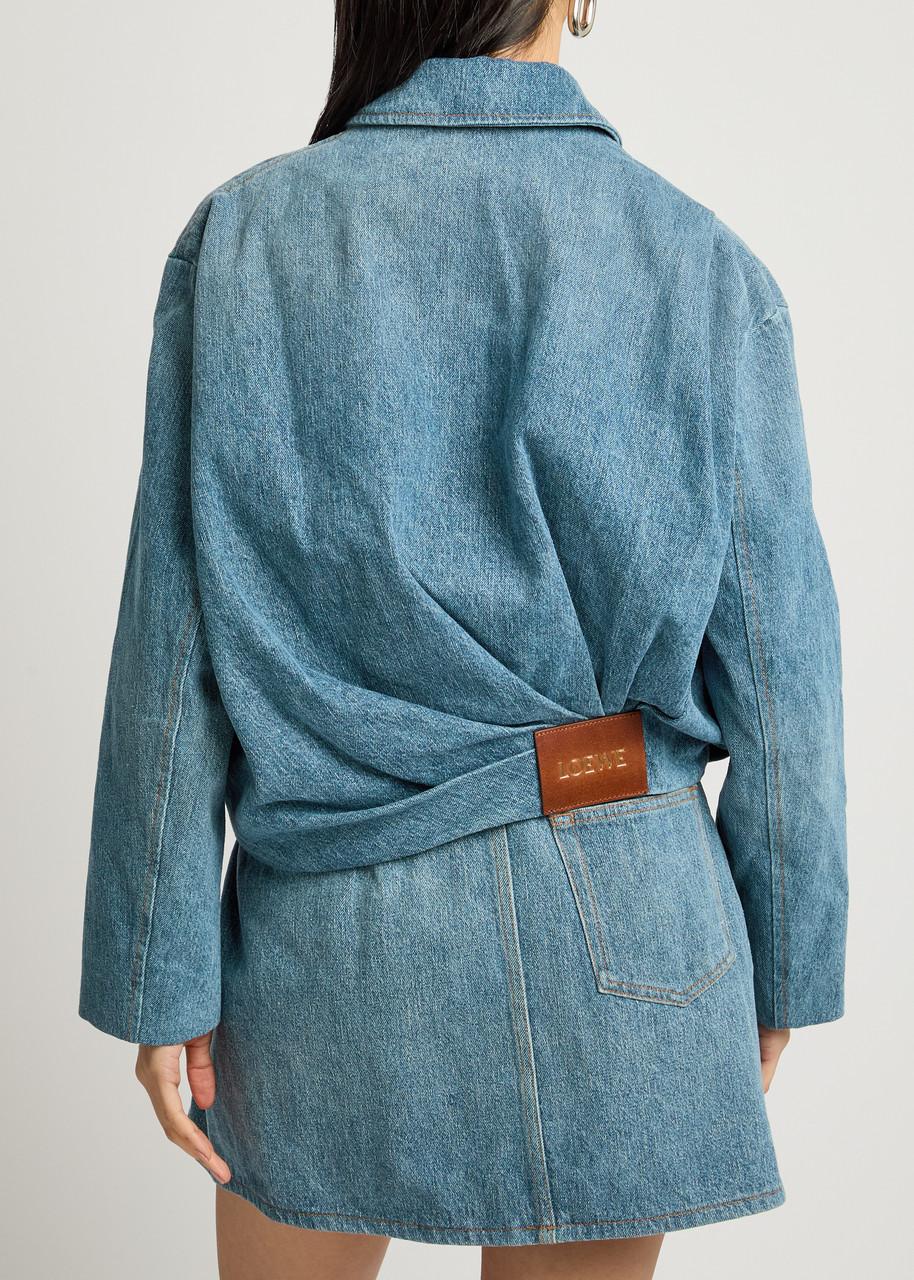  Loewe Gathered Denim Jacket - Indigo - 36 (uk8 / S) 