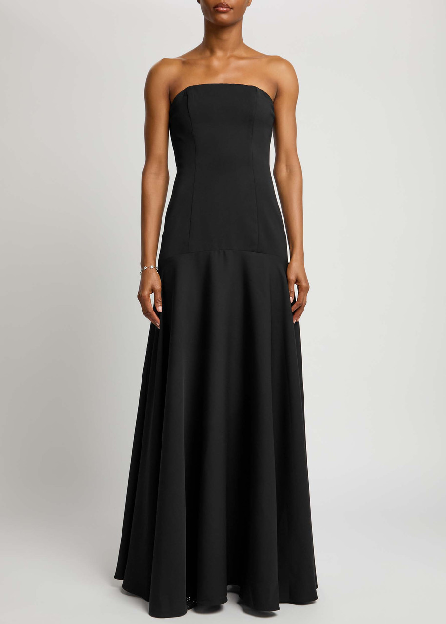 Odd Muse Ultimate Muse Strapless Twill Maxi Dress In Black