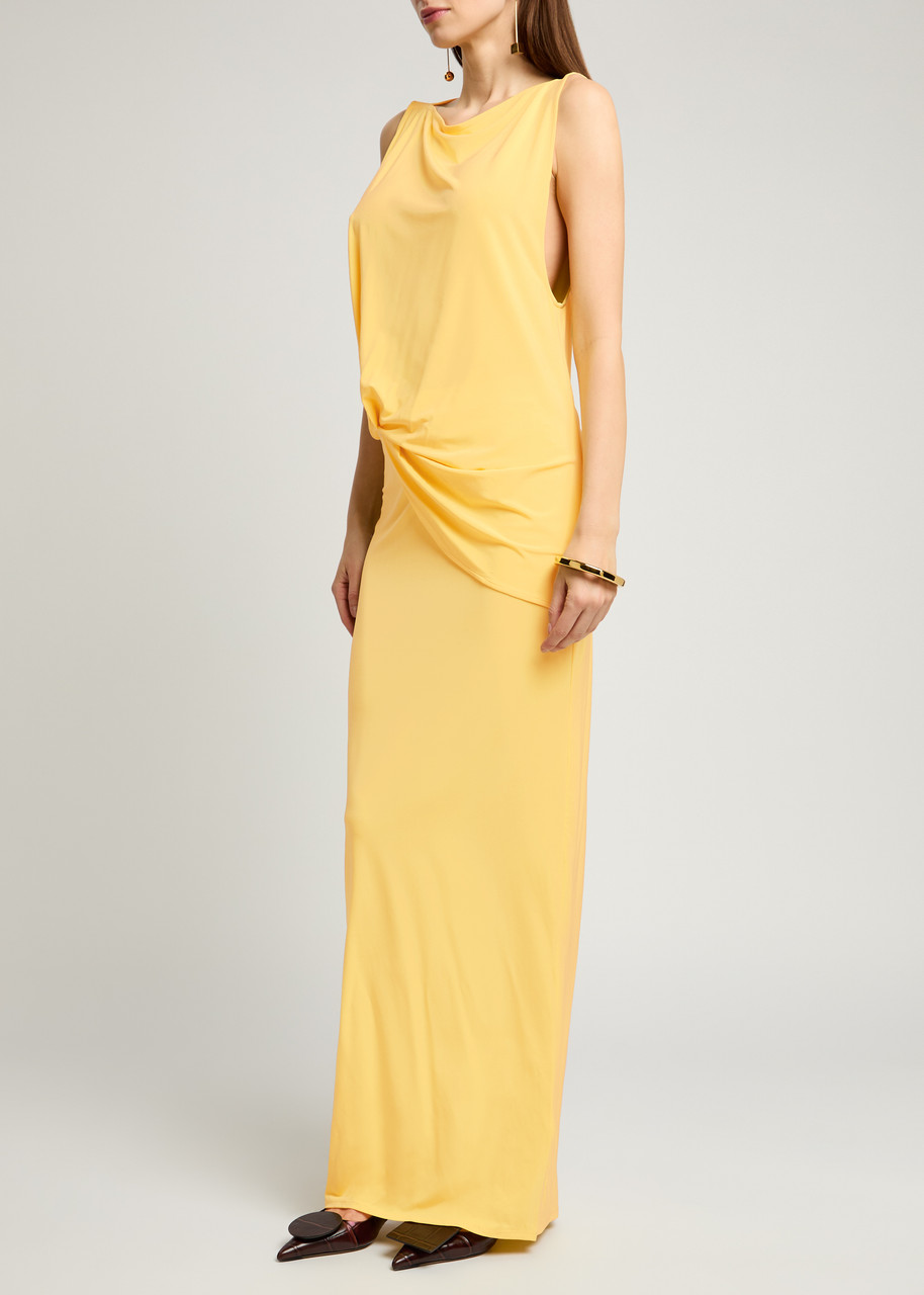 Jacquemus Peplo Draped Maxi Dress In Yellow