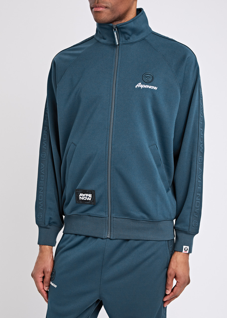 Aape Logo-jacquard Jersey Track Jacket In Blue