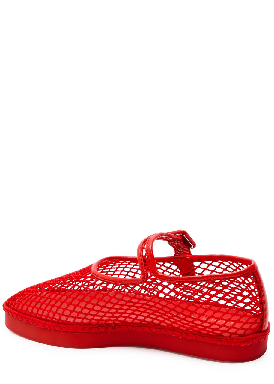 Loeffler Randall Rita Mesh Mary Jane Flats In Red