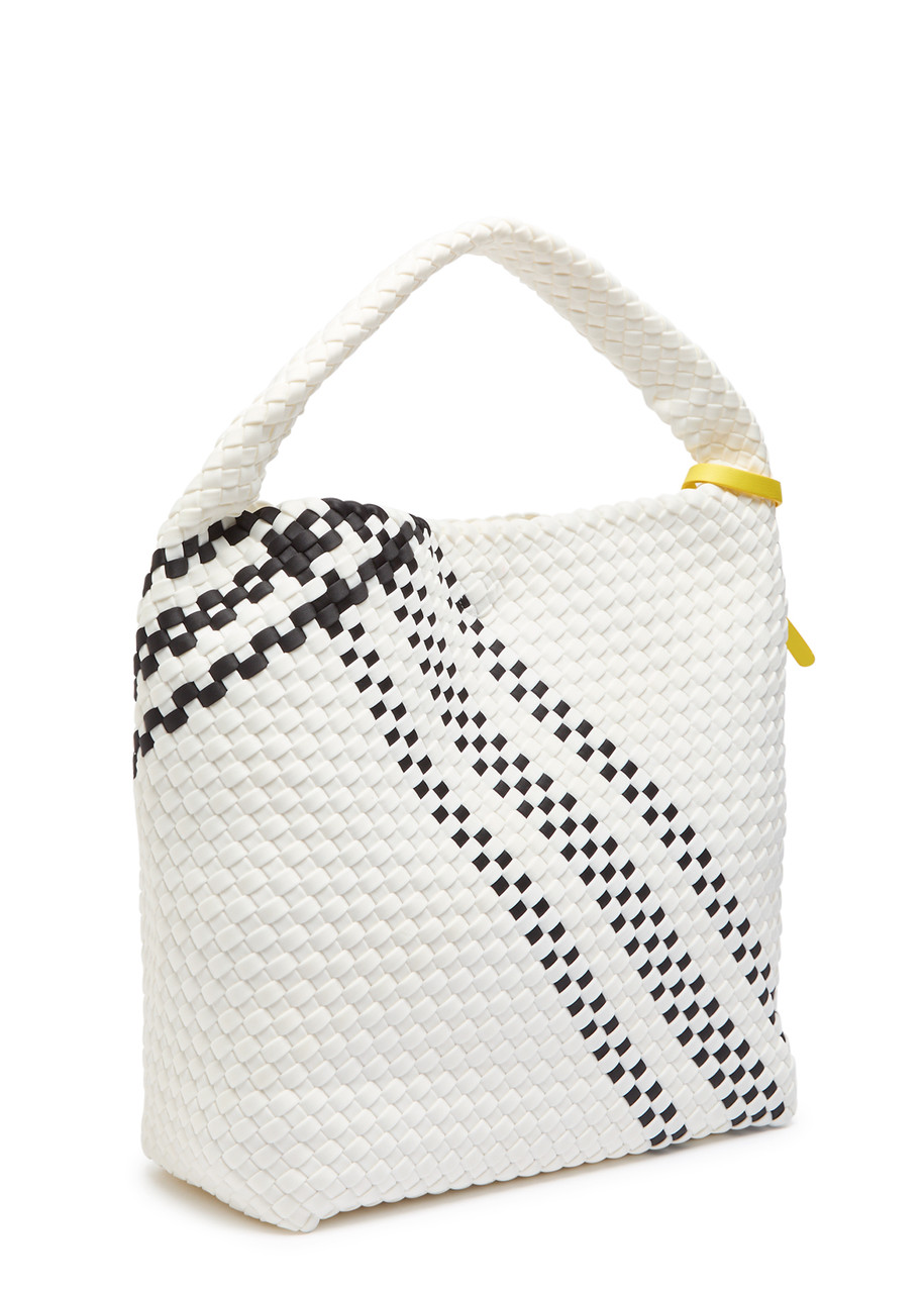 Dkny Giselle Woven Neoprene Tote In White And Black