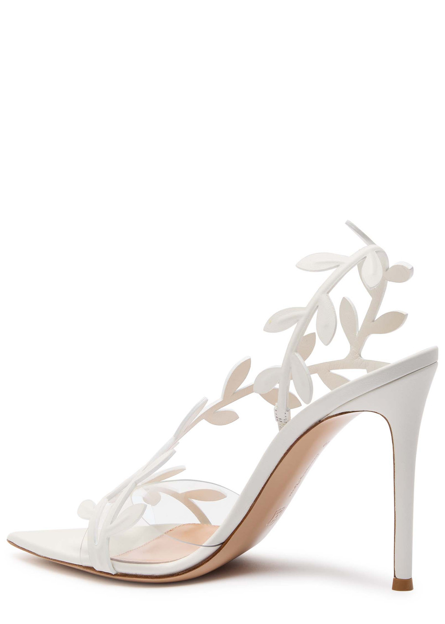 Gianvito Rossi Leaf 85 Leather And Pvc Slingback Sandals