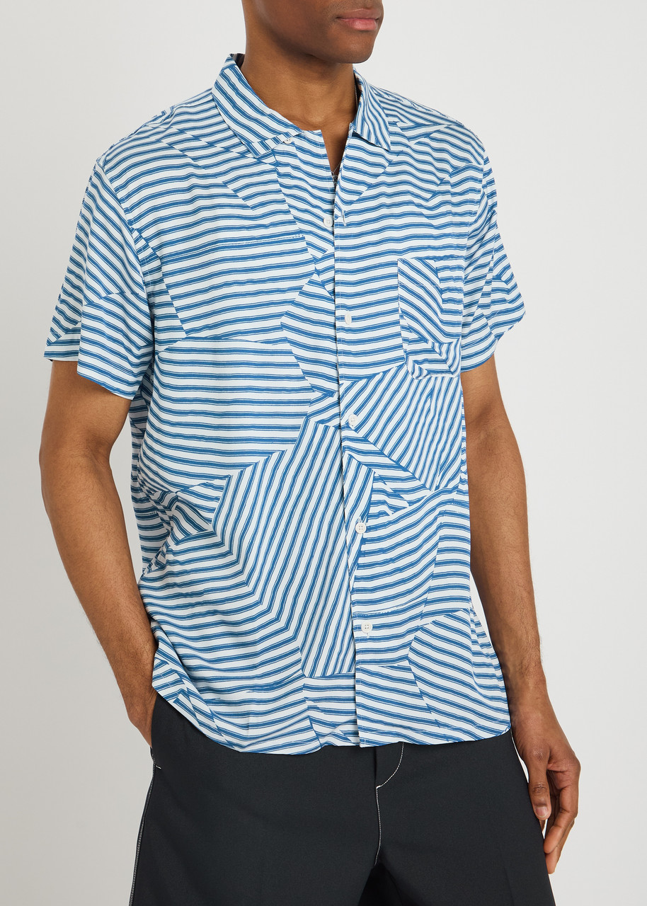 Ymc You Must Create Ymc Malick Striped Woven Shirt In Blue