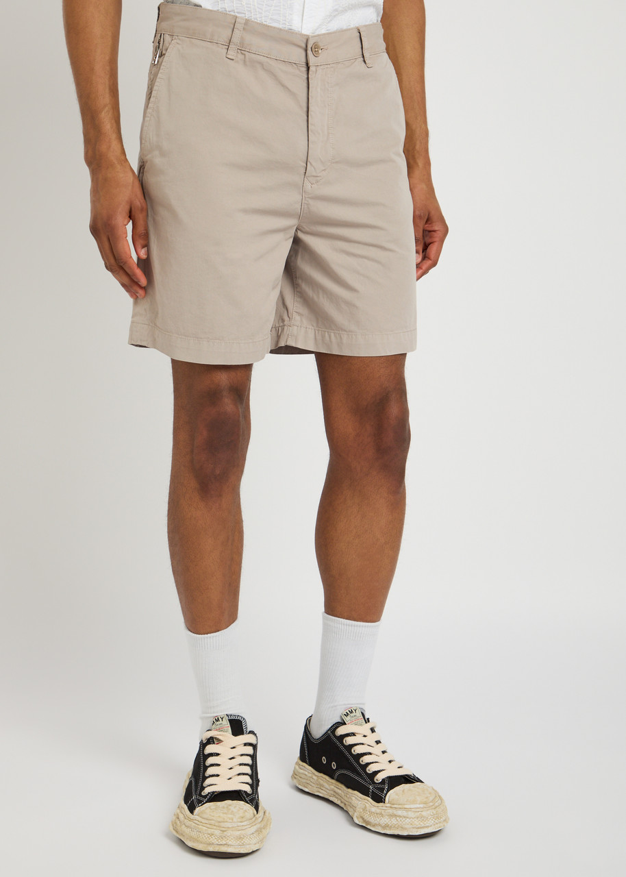 Belstaff Rally Cotton Shorts In Light Brown