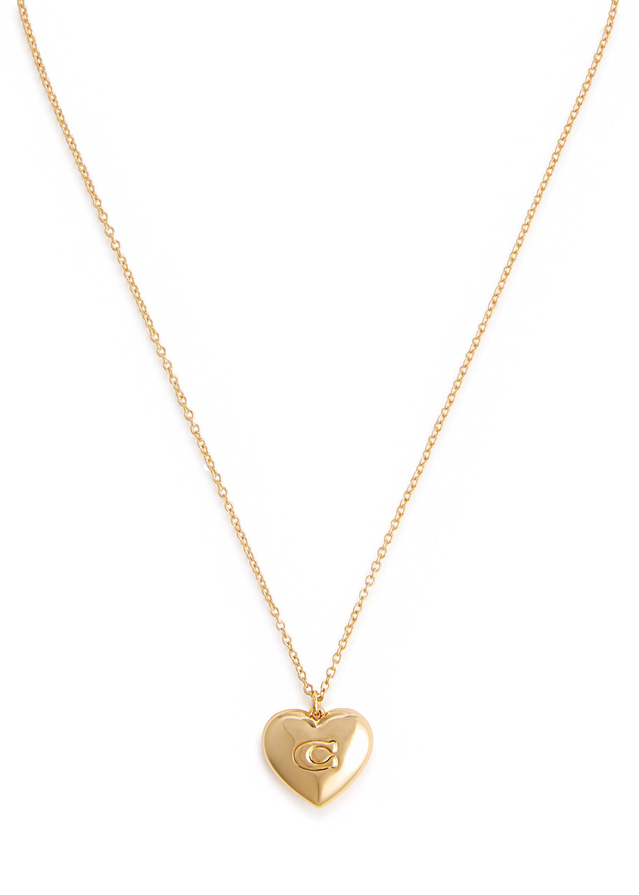 Coach Heart Logo Necklace - Gold - One Size