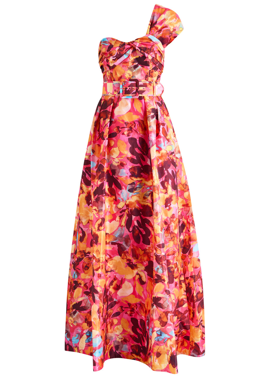 Rebecca Vallance Gardenia Floral-printed Moiré Gown - Pink - 14 (UK14 / L)