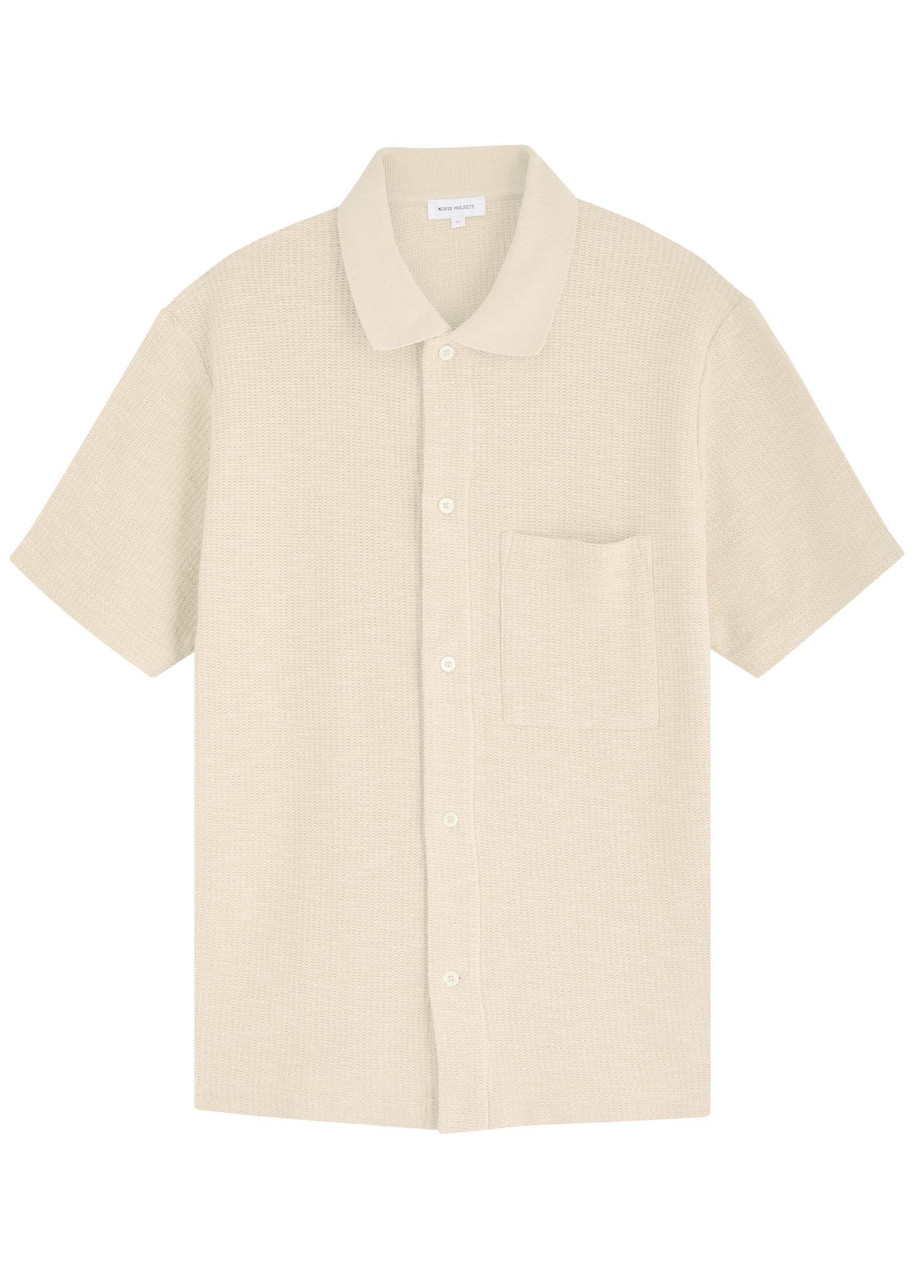 Norse Projects Gustav Crochet Cotton-knit Shirt In Beige