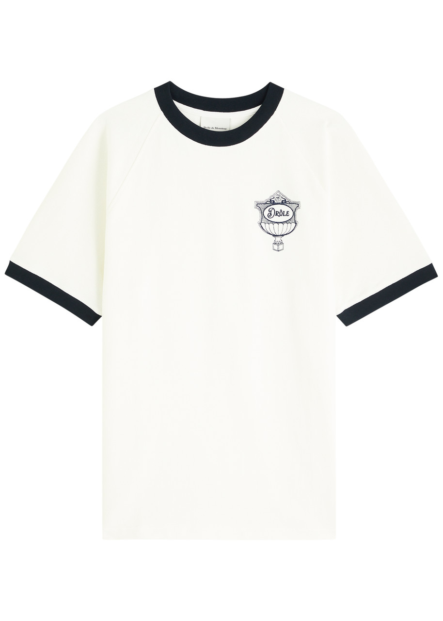Drôle De Monsieur The Drôle Cup Pique T-shirt In Off White