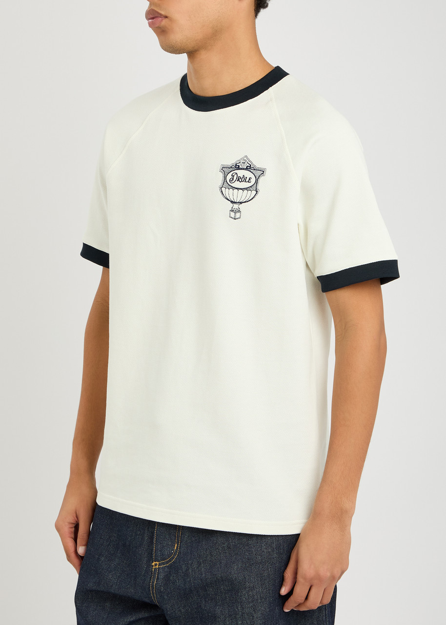 Drôle De Monsieur The Drôle Cup Pique T-shirt In Off White
