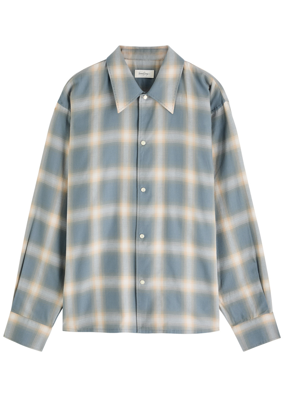 Second / Layer Second Layer Relaxed Long Sleeve Cotton-blend Shirt In Blue