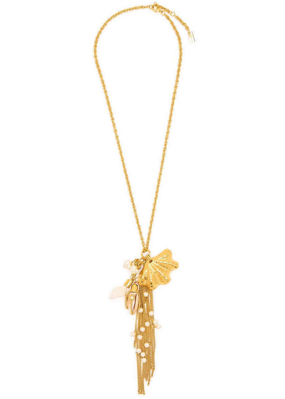 Chloé Chloe The Shells Embellished Necklace In Gold