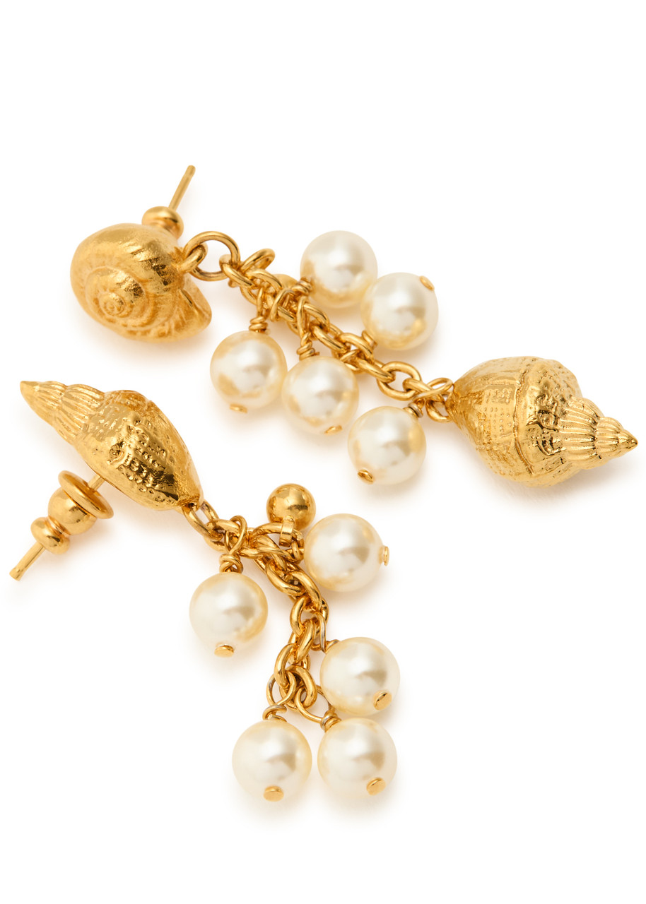  Chloe The Chloé Shells Asymmetric Drop Earrings - Gold - One Size 