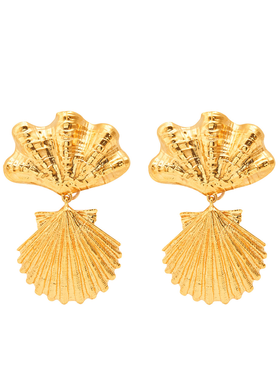 Shop Chloé Chloe The Shells Drop Earrings In Gold