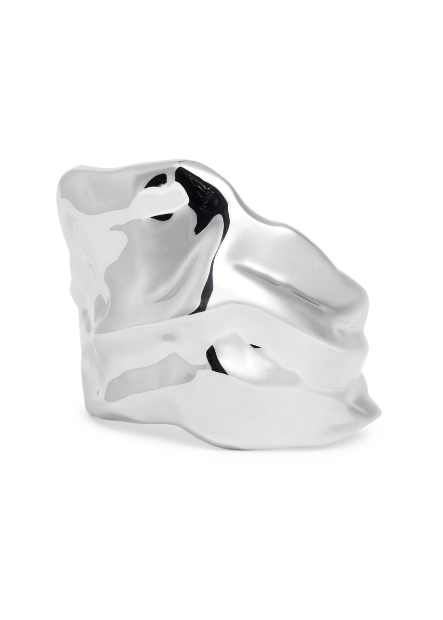 Dries Van Noten Sculpted Metal Cuff In Silver