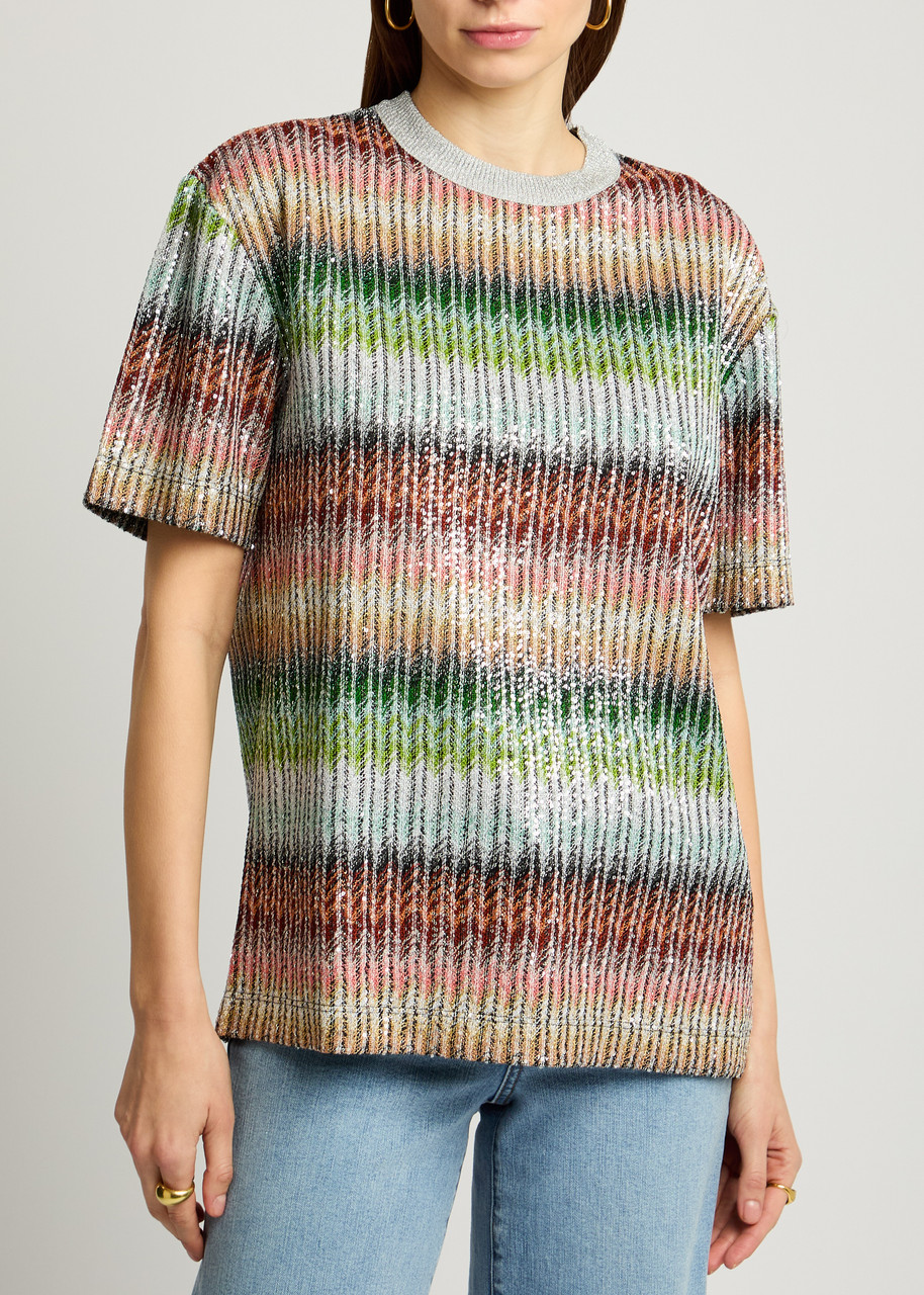 Missoni Women Embroidered Viscose Blend T-shirt In Multicoloured