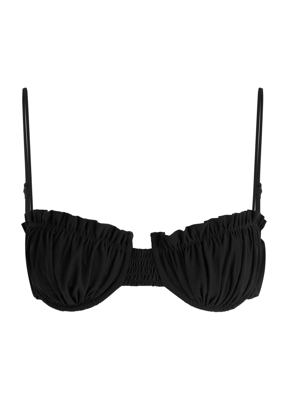 Faithfull The Brand Esterel Frill Bikini top - Black - XS (UK6 / XS)