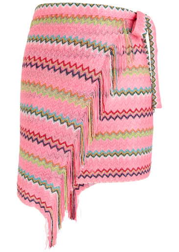 MISSONI Zigzag-intarsia fine-knit sarong | Harvey Nichols