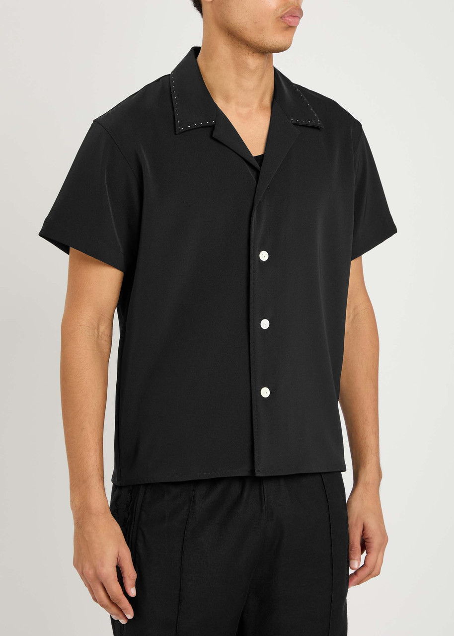  Second Layer Avenue Stretch-crepe Shirt - Black - S 