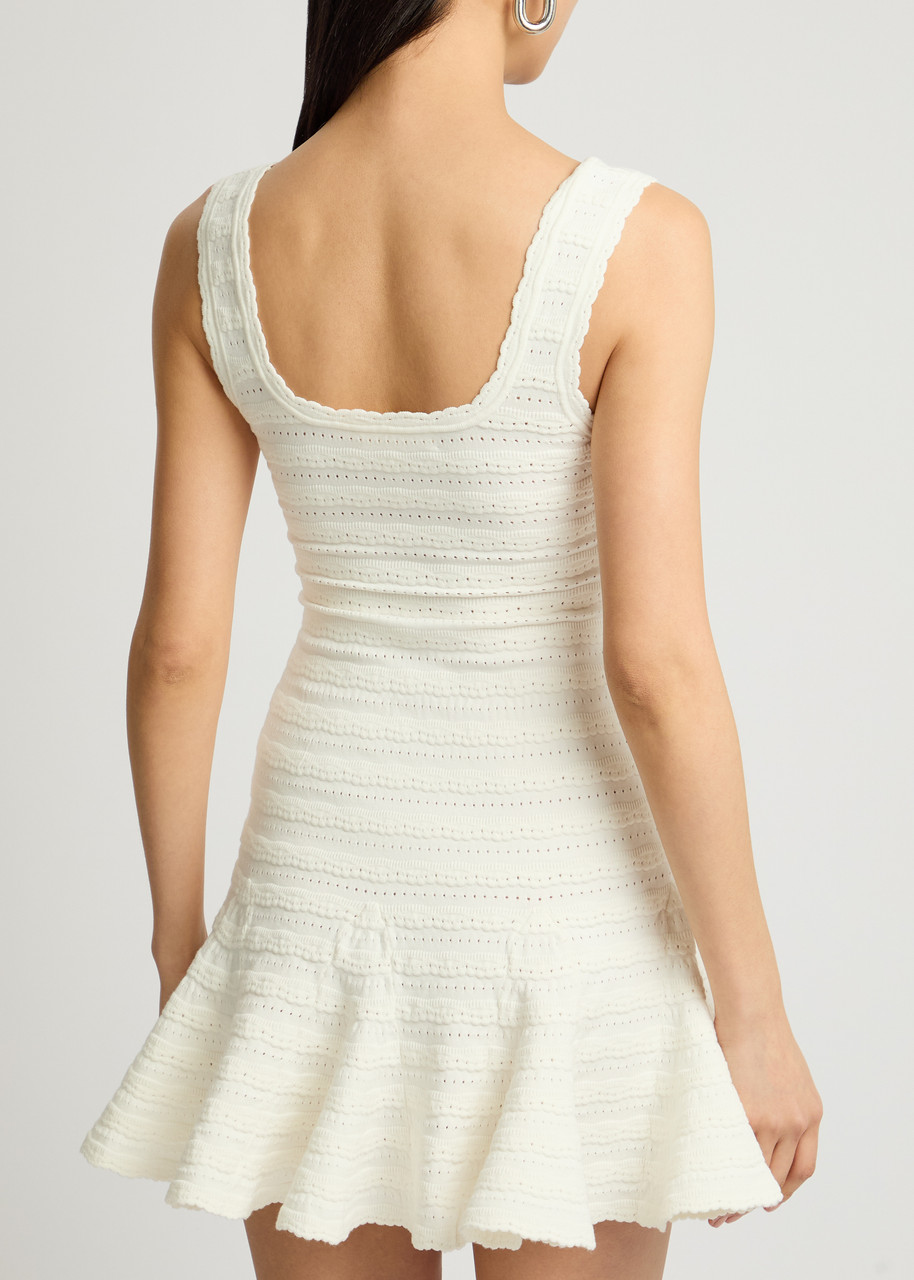  Loveshackfancy Maryanne Knitted Mini Dress - Ivory - Xs (uk6 / Xs) 