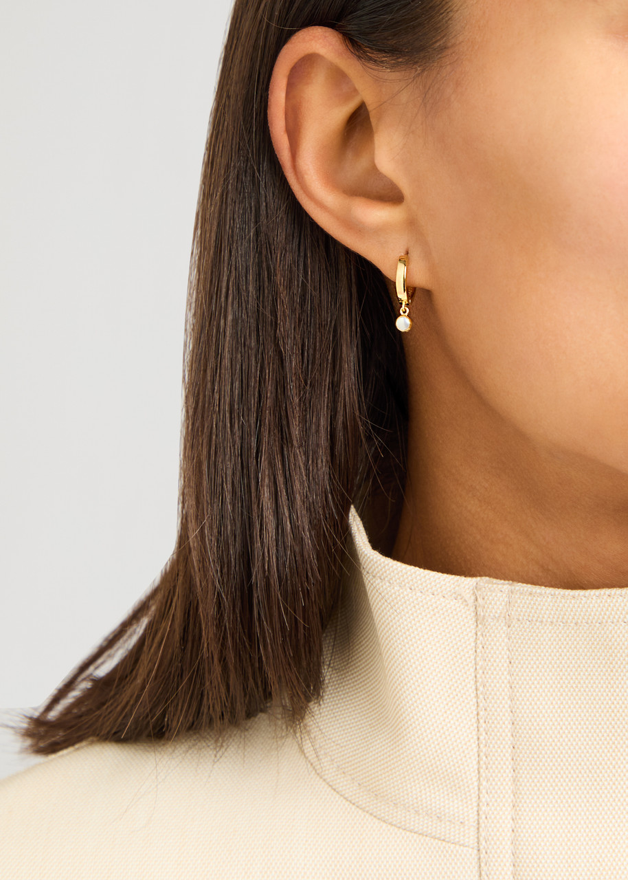 Daisy London Pearl Healing 18kt Gold-plated Hoop Earrings In Pearl