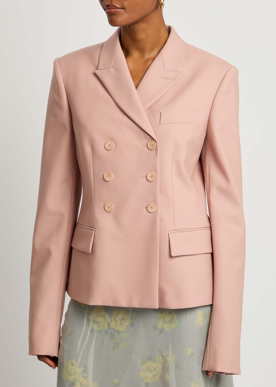 Stella Mccartney Double-breasted Wool Blazer In Light Pink