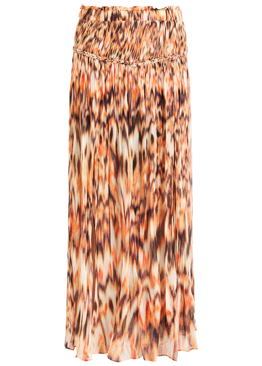Isabel Marant Rolande Printed Silk-chiffon Midi Skirt – Multicoloured 1 – 40 (UK12 / M) Isabel Marant Rolande Printed Silk-chiffon Midi Skirt – Multicoloured 1 – 40 (UK12 / M)