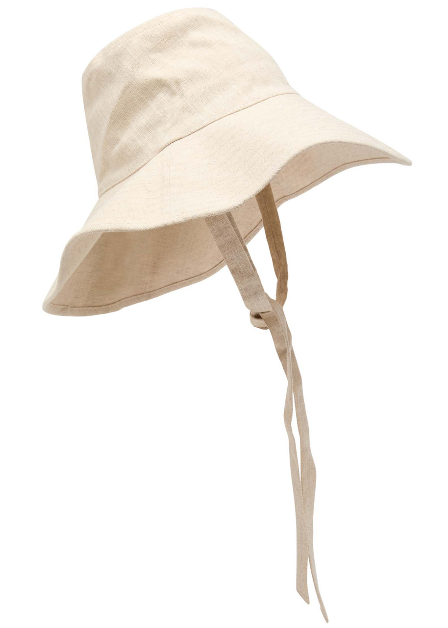 Lack Of Color Summer Linen-blend Bucket Hat In White