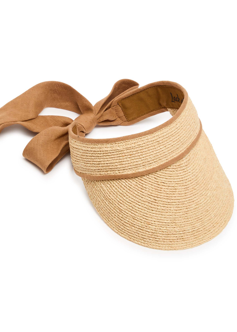 Lack Of Color Raffia Visor In Natural